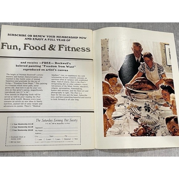 Saturday Evening Post Better Health Family Cookbook VTG Norman Rockwell Mag. - Picture 4 of 8